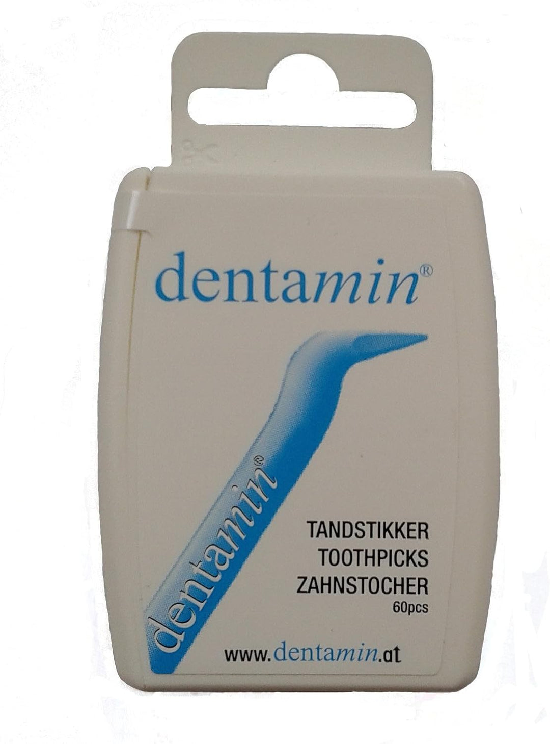 3er Pack dentamin® Pocket Box, 3x 60 Stück DENTAMIN® Zahnstocher in praktischer Spenderbox