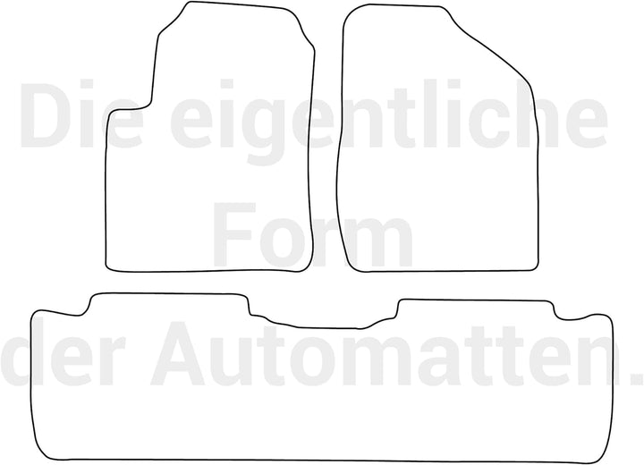 moto-MOLTICO Fussmatten Auto Velours Autoteppiche Schwarz Automatten Set 3-teilig passend für Toyota