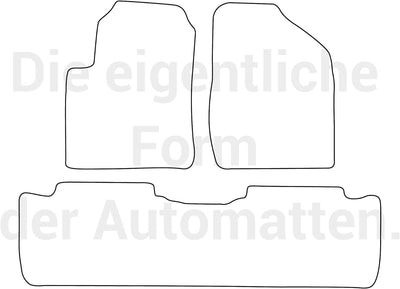 moto-MOLTICO Fussmatten Auto Velours Autoteppiche Schwarz Automatten Set 3-teilig passend für Toyota