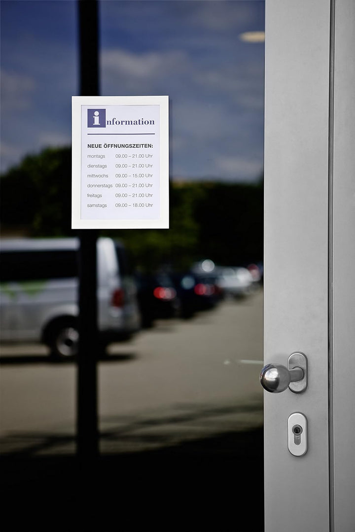 Durable Info-Rahmen Duraframe (A5, selbstklebend mit Magnetverschluss) 10 Stück, silber, 488123 A5 S