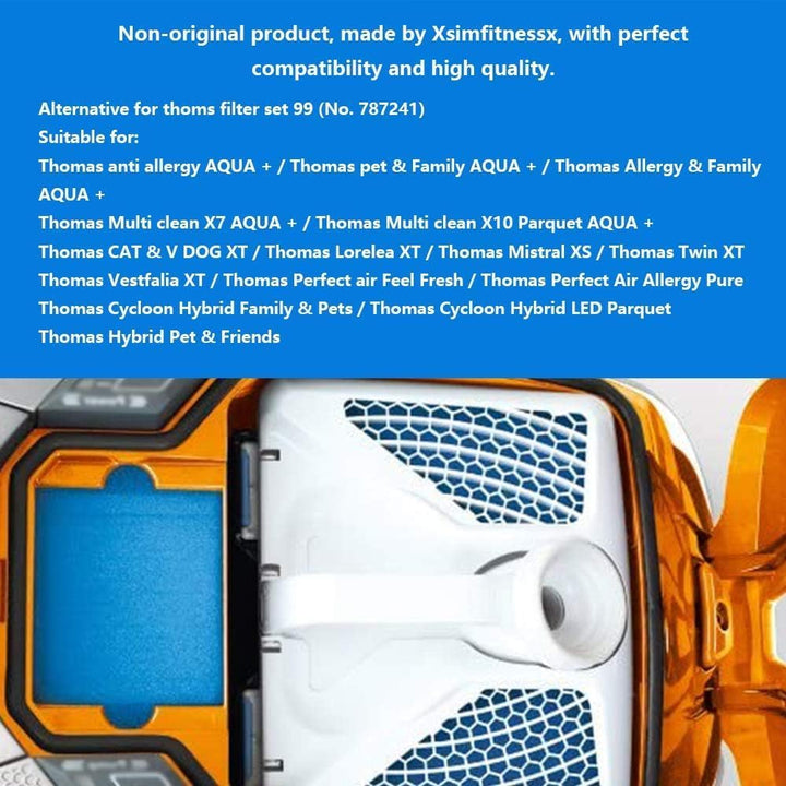 3 Stück Filter Set komplett 5-teilig geeignet für Thomas Staubsauger der Baureihe Aqua+,Alternative