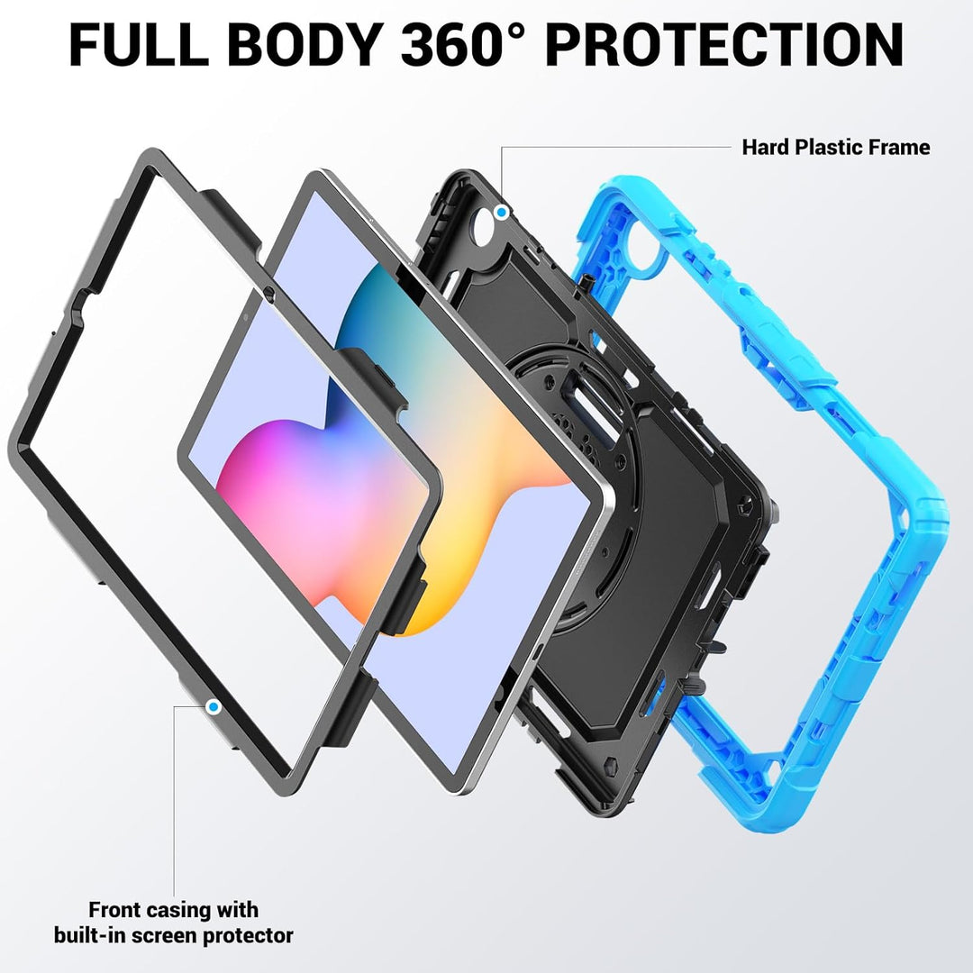 SEYMAC für Samsung Galaxy Tab S6 Lite 2022/2020 Hülle, stossfeste Hülle mit integriertem Bildschirms