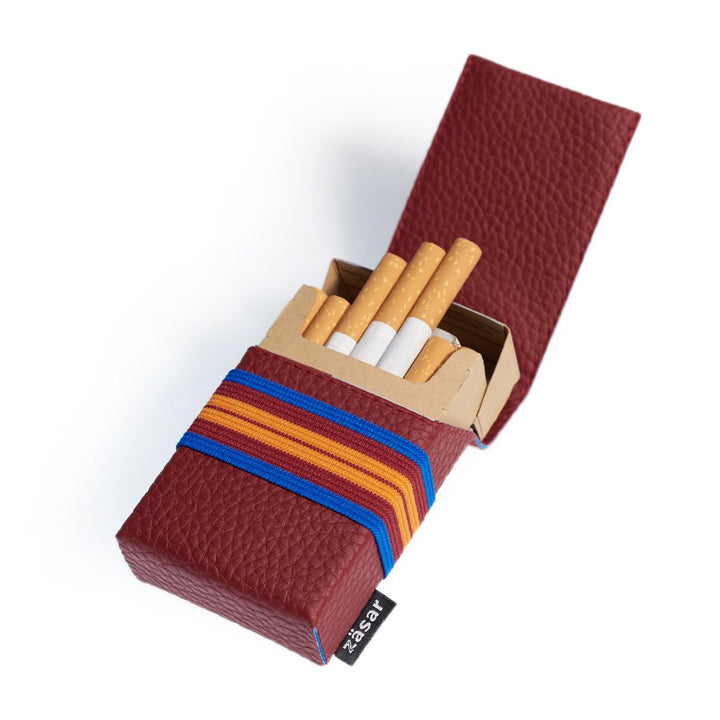 FLAPCASE N°1 • RUGBY • Designer Zigarettenetui, Made in Austria, Gummiband, Leder vegan Zigarettenbo