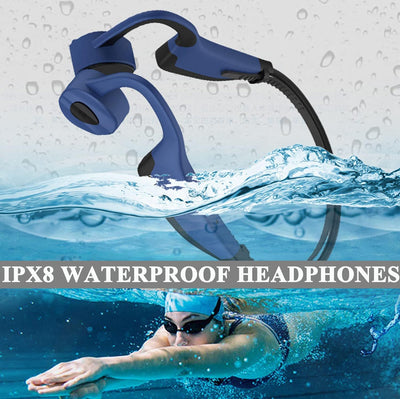 Bone Conduction Kopfhörer，Open Ear Sport Kopfhörer，IP8 wasserdichte Tauchen Zum Schwimmen Mit Mikrof