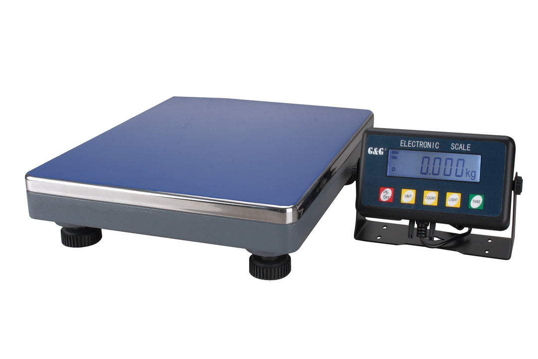 G & G PSE 150kg/10g Paketwaage Plattformwaage, robuste 38 × 32 cm Wiegefläche aus Aluminumguss, vers