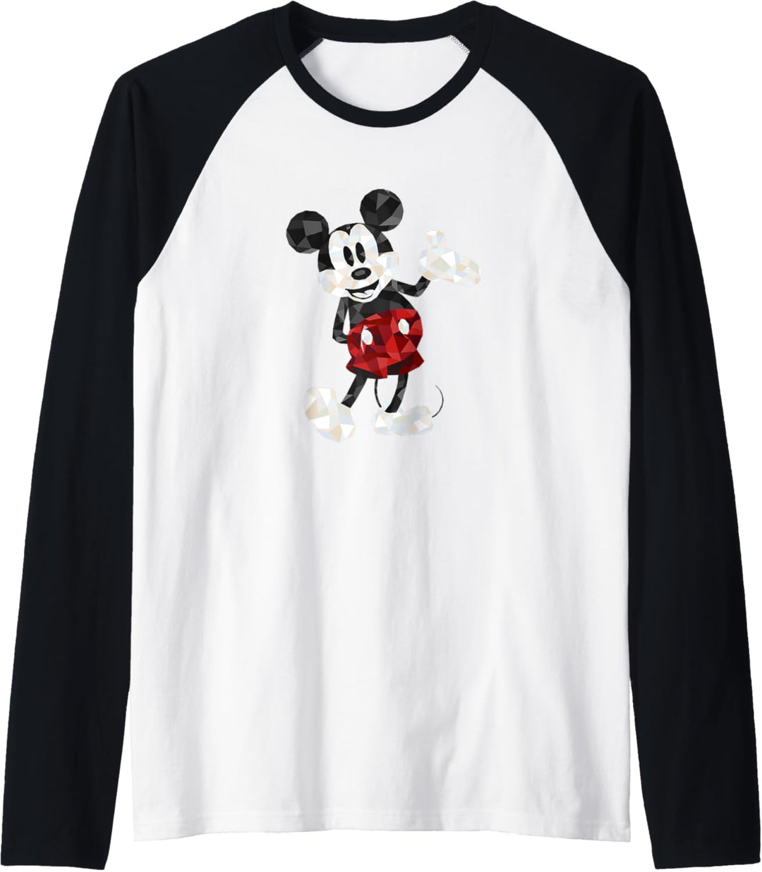 Disney Mickey Mouse Geometic Body Foot Pop Hand Out Raglan