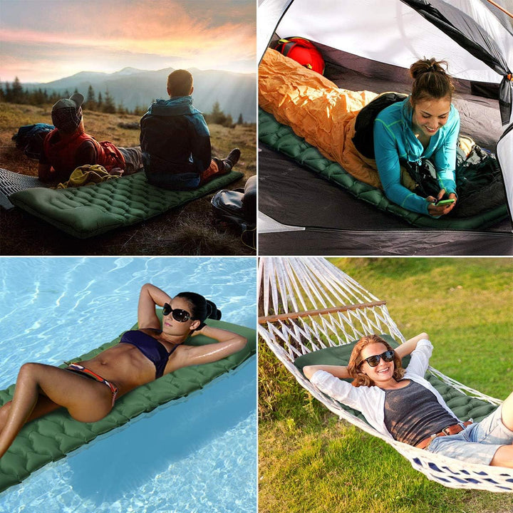 Isomatte Camping, Ultraleichte Aufblasbare Isomatte mit Kissen, wasserdichte und Feuchtigkeitsbestän
