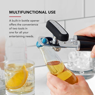 KitchenAid KE199OHOBA Klassischer Multifunktions-Dosenöffner/Flaschenöffner, 21 cm, Schwarz One Size