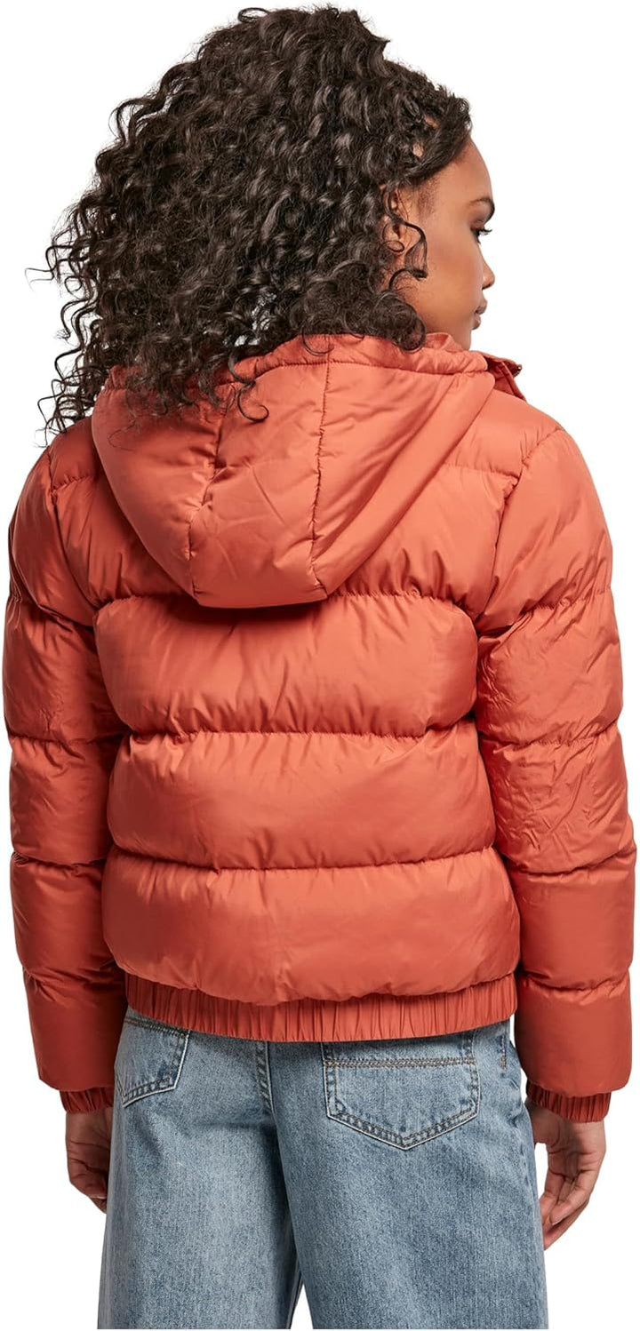 Urban Classics Damen Ladies Hooded Puffer Jacket Jacke XS redearth, XS redearth