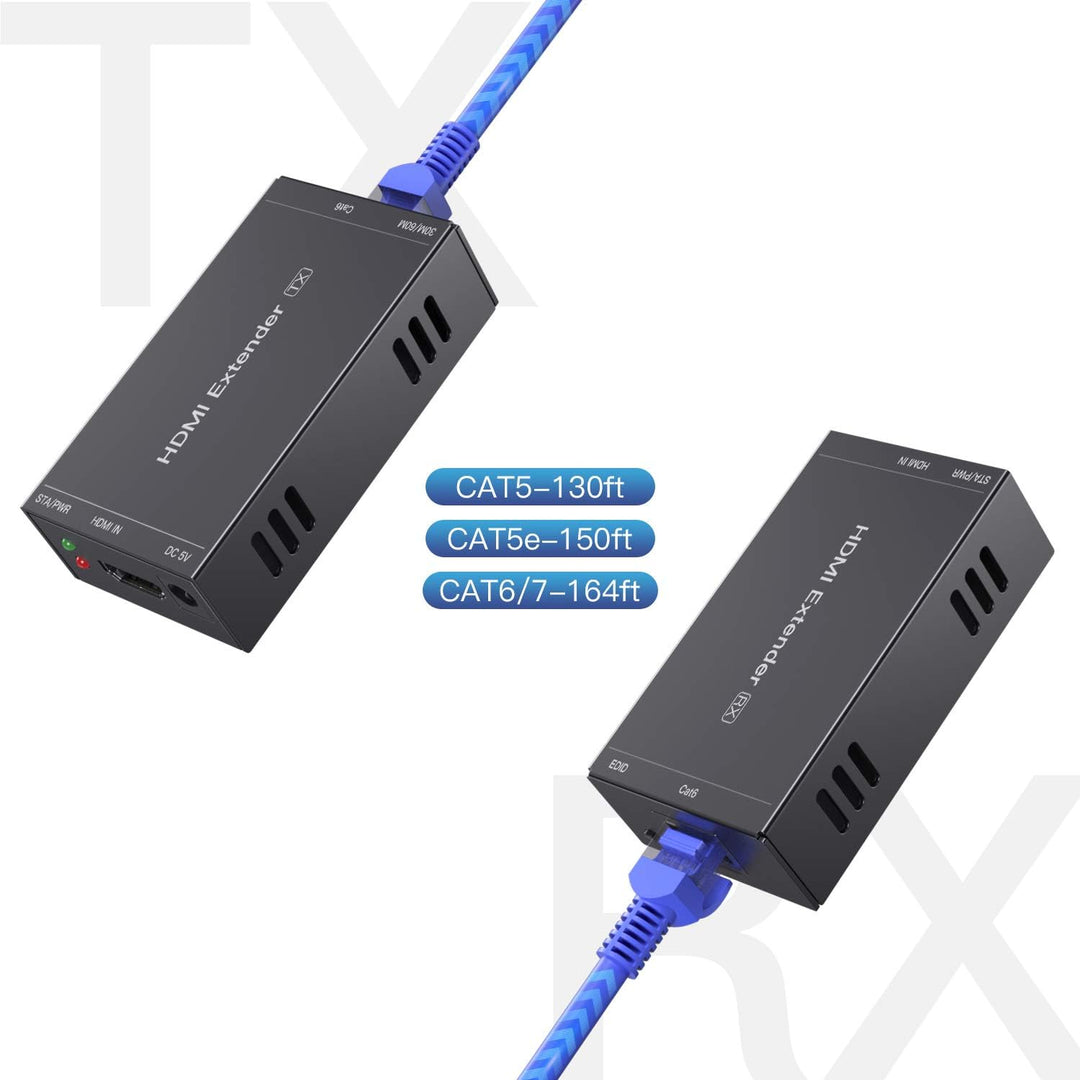 PWAYTEK HDMI Extender 1080p@60Hz, 3D, über Single Cat5e/Cat6/Cat 7 Kabel Full HD unkomprimiert Übert