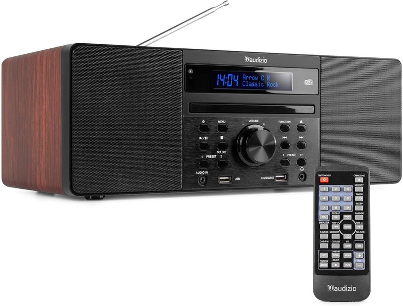 Audizio Prato - DAB Radio mit CD Player, MP3-Player, Bluetooth Radio, USB, DAB+, FM-UKW, Fernbedienu