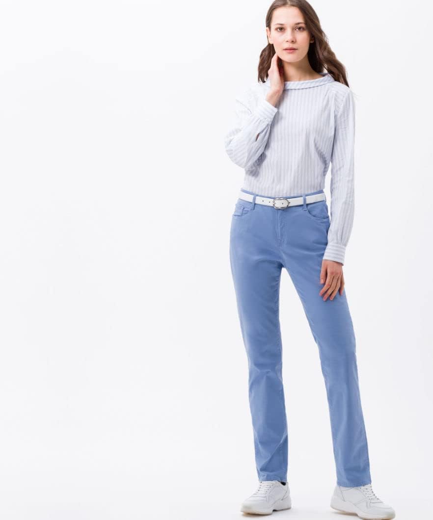 BRAX Damen Hose Style Carola Five-Pocket-Hose aus Wertigem Baumwollsatin 34 Light Blue, 34 Light Blu