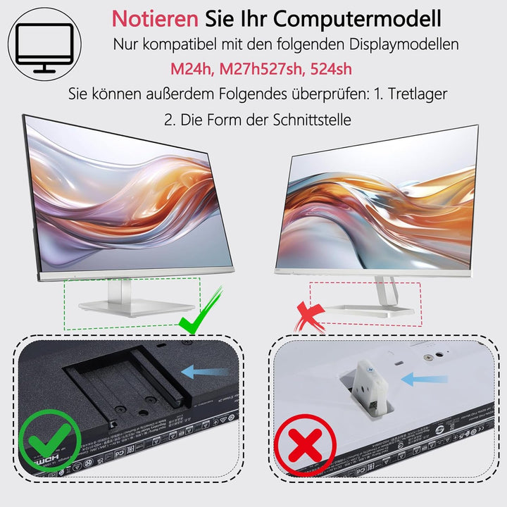 M24h VESA-Adapter kompatibel mit HP Monitoren (passend für M24h, M27h, 527sh, 524sh) – Wandhalterung