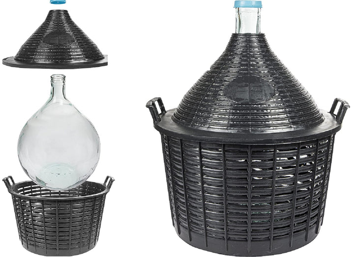 Glasballon Gärballon Weinballon im Kunststoffkorb in verschiedenen Grössen 5-20 Liter (15 Liter), 15
