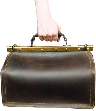 Freiherr von Maltzahn Doktortasche PARACELSUS aus Leder mit Innentaschen, Made in Germany, inkl. Led
