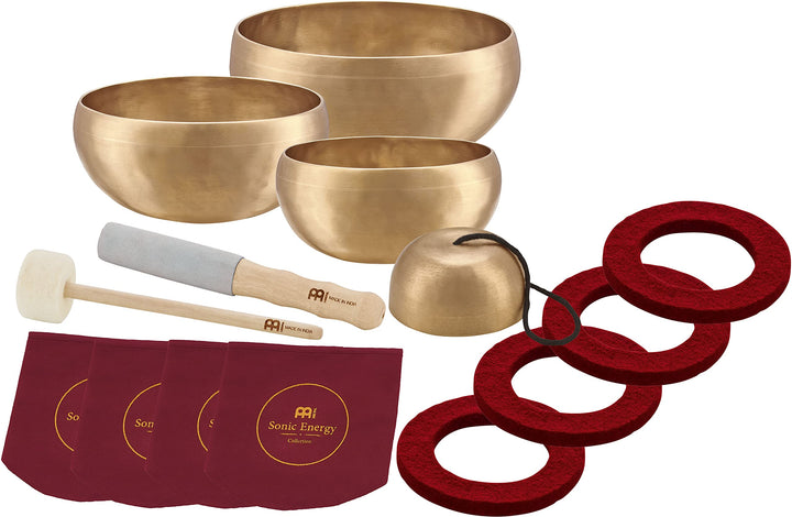 Sonic Energy Klangschalen Set Cosmos Series – 250/650/800/1000 g – Für Meditation &amp; Klangheilung – I