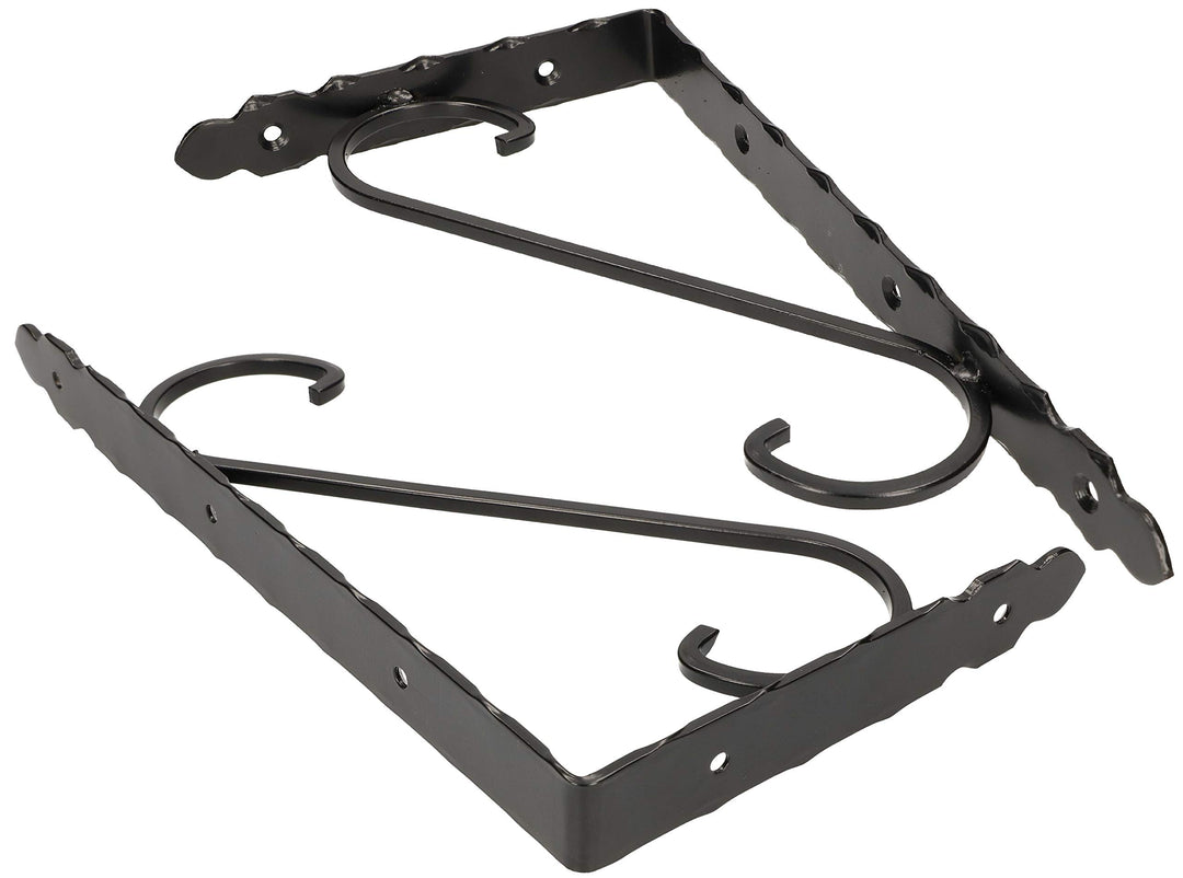 KOTARBAU® 2er Set Regalträger 30x15cm Regalkonsole Geschmiedet Antik Schwarz, 30x15cm