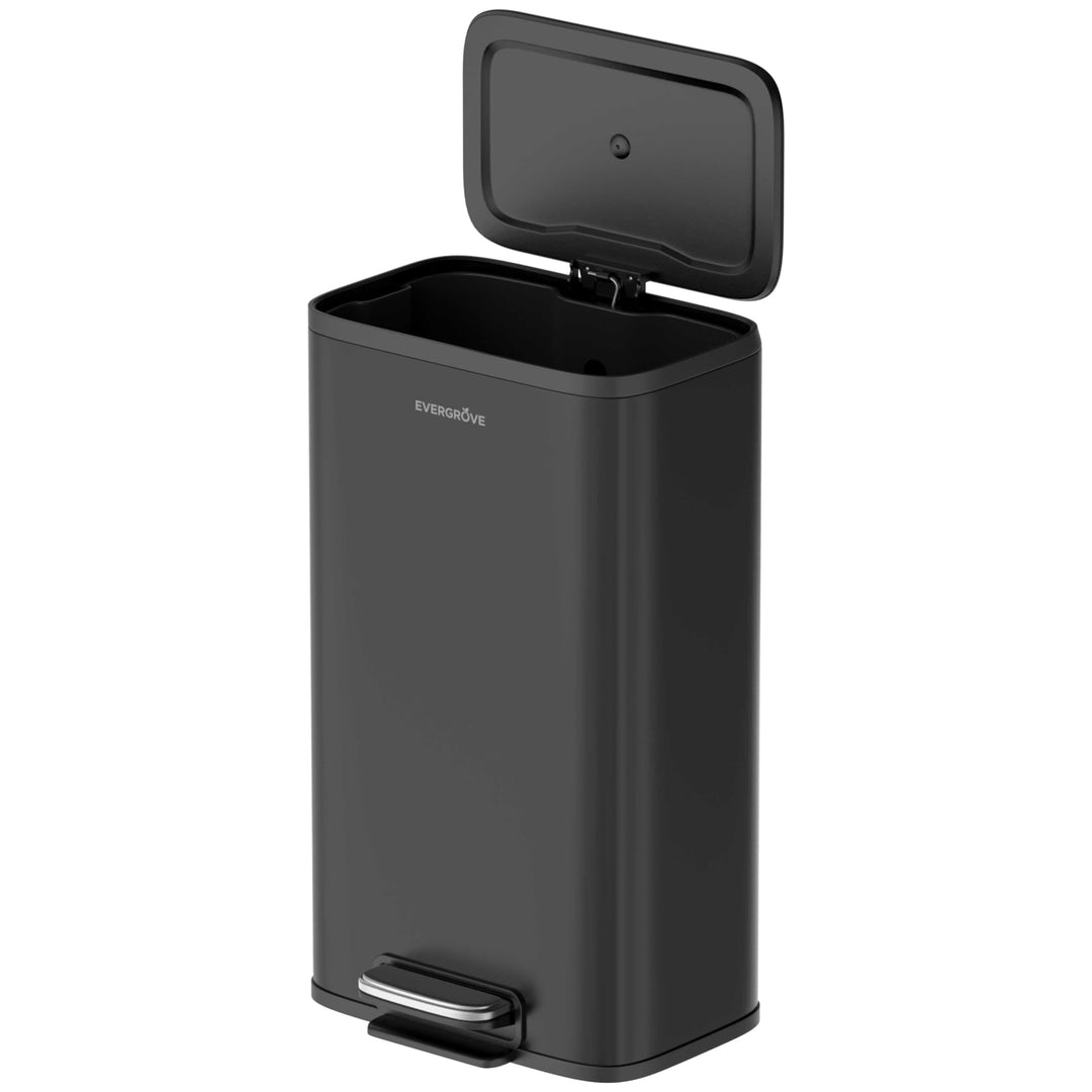 EverGrove Recycling Edelstahl-Mülleimer mit Fusspedal (Schwarz, 30, Liter)