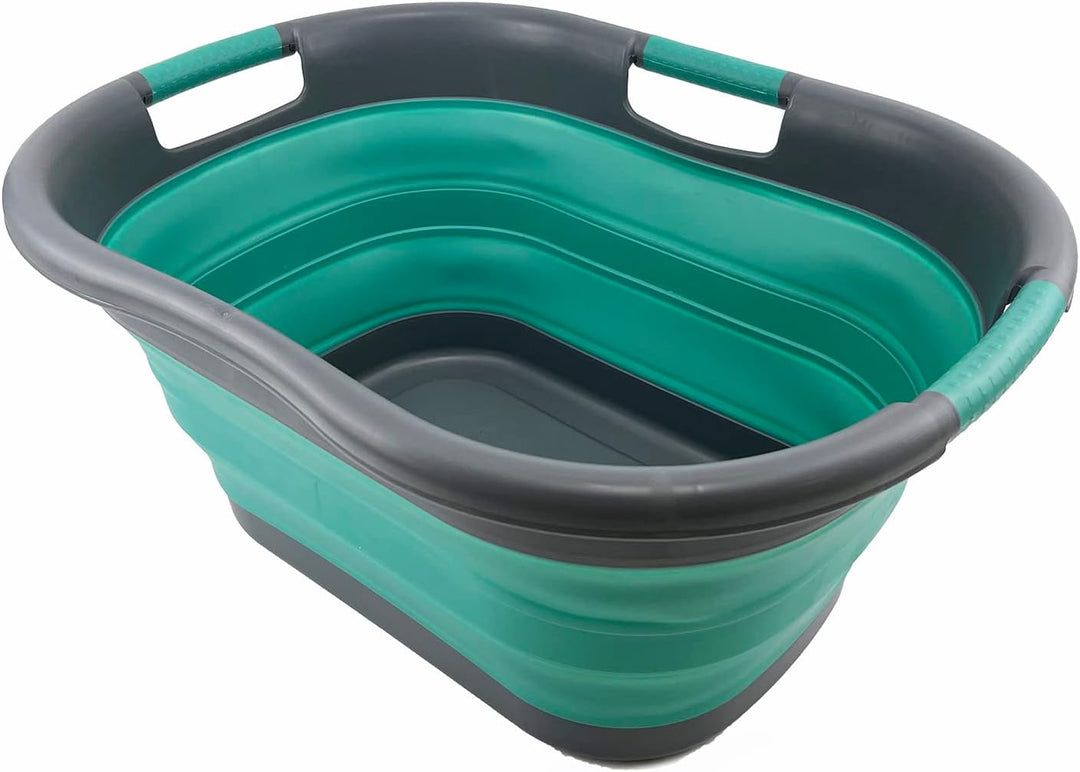 SAMMART 40L zusammenklappbarer Wäschekorb aus Kunststoff – faltbarer Pop-Up-Aufbewahrungsbehälter/Or