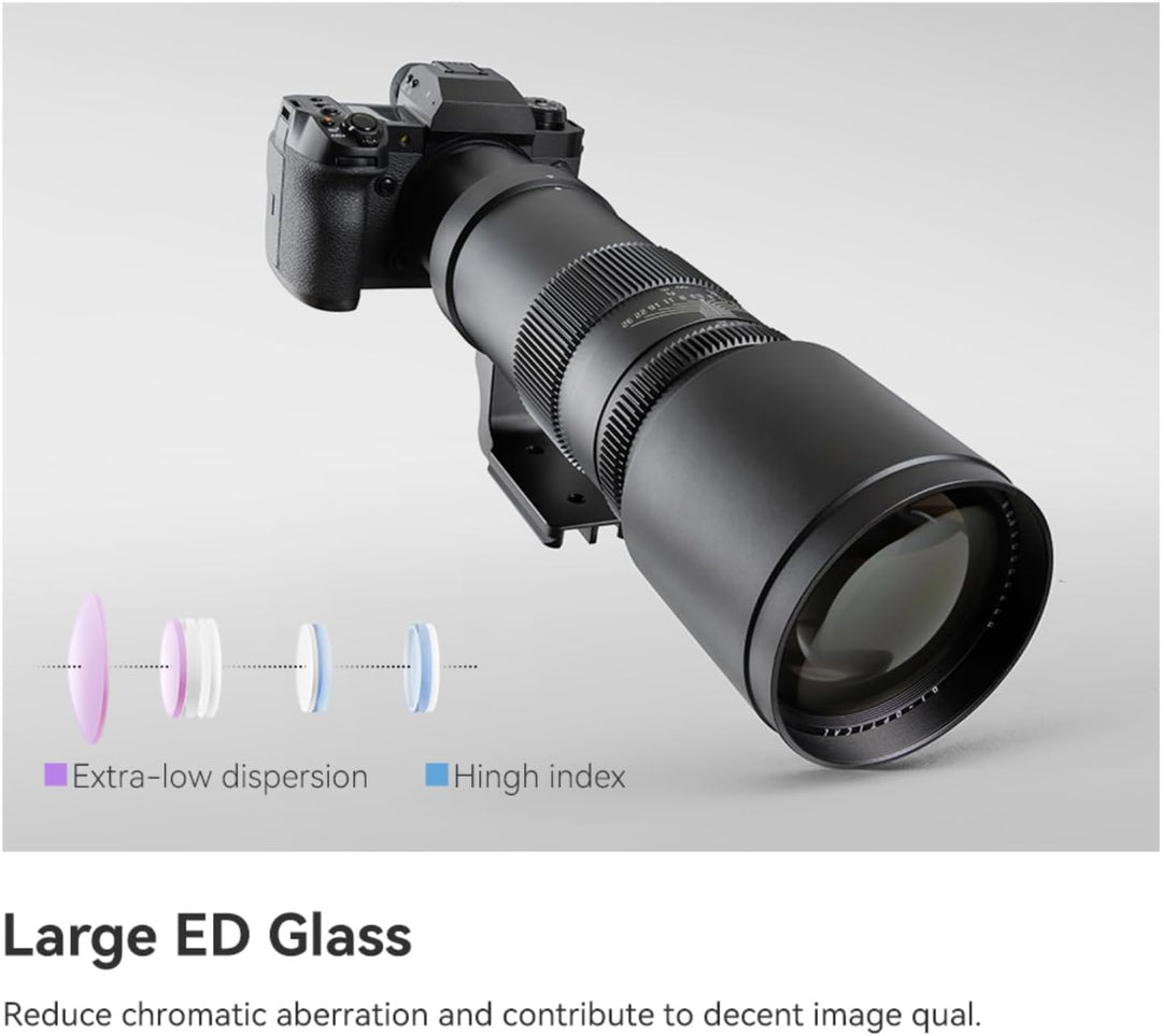 TTARTISAN 500 mm F6.3 Teleobjektiv, Vollformat für Canon RF Mount 500 mm F/6.3 Superteleobjektiv Pri