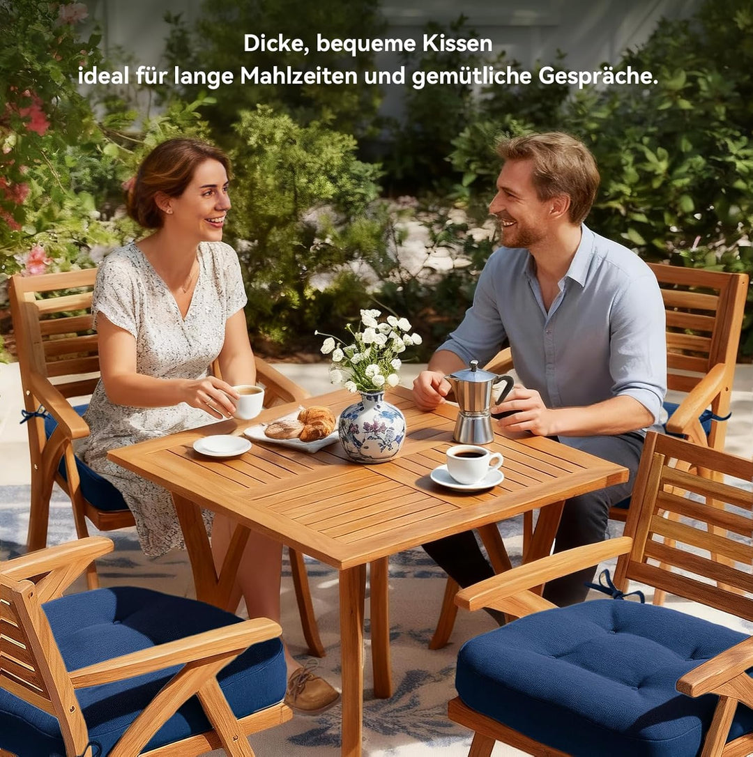 Codi Sitzkissen 40x40×8 cm 6er Set, Extra Dicke, Bequeme Stuhlkissen mit wasserabweisendem Bezug – W