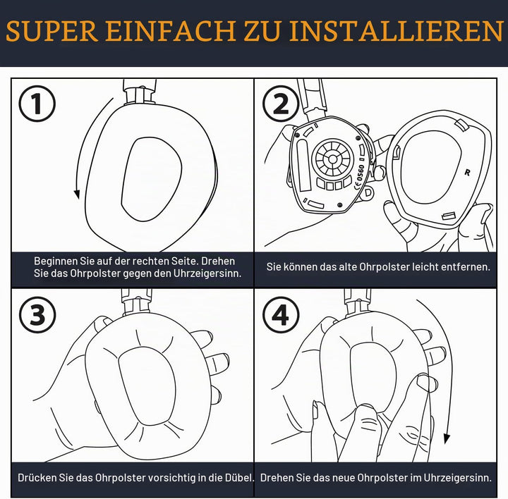 SOULWIT Kühlgel Ersatz Ohrpolster für Sennheiser RS165/TR165/RS175/TR175/RS185/TR185/RS195/TR195 (RS
