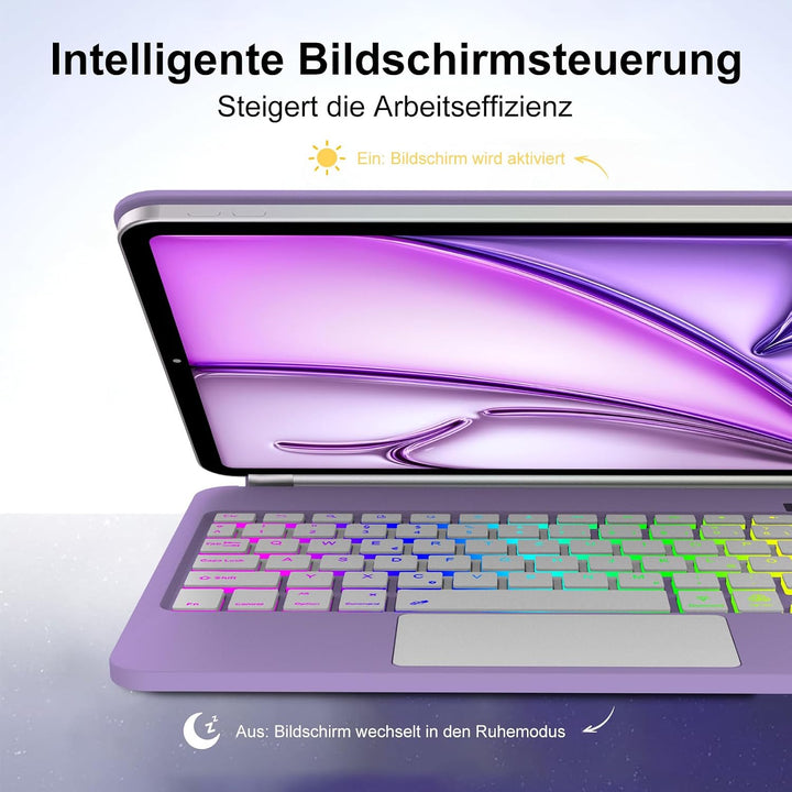 Magic Keyboard für iPad Air 13" (M3 2025 M2 2024)/iPad Pro 12.9 (6ª/5ª/4ª/3ª Gen), Magnetischer Stän