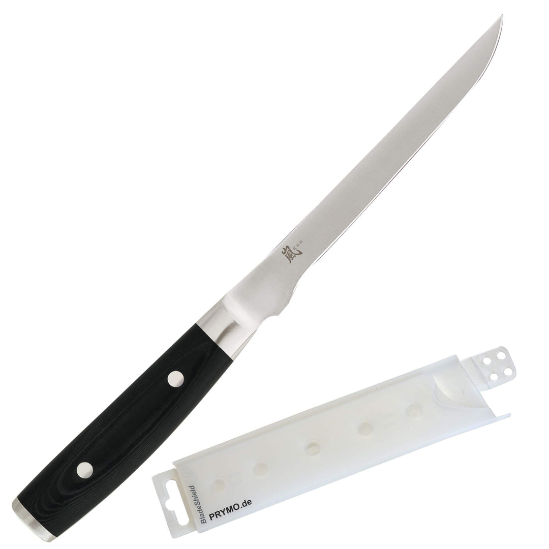 Yaxell Ran 69 Flexibles Ausbein-Filetiermesser 16,5 cm inkl. PRYMO.de® Klingenschutz A) Messer OHNE