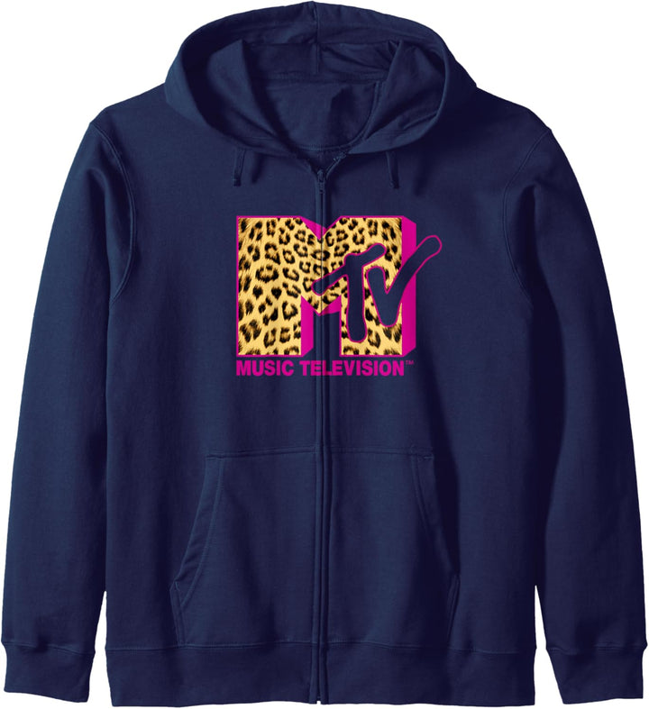 MTV Logo Leopard Print Kapuzenjacke