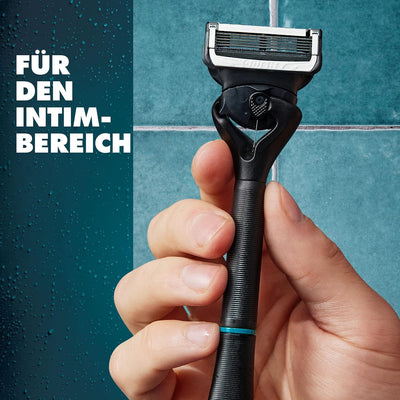 Gillette Intimate Rasierklingen, 6 Ersatzklingen für Nassrasierer Herren, mit verbesserten Gleitstre