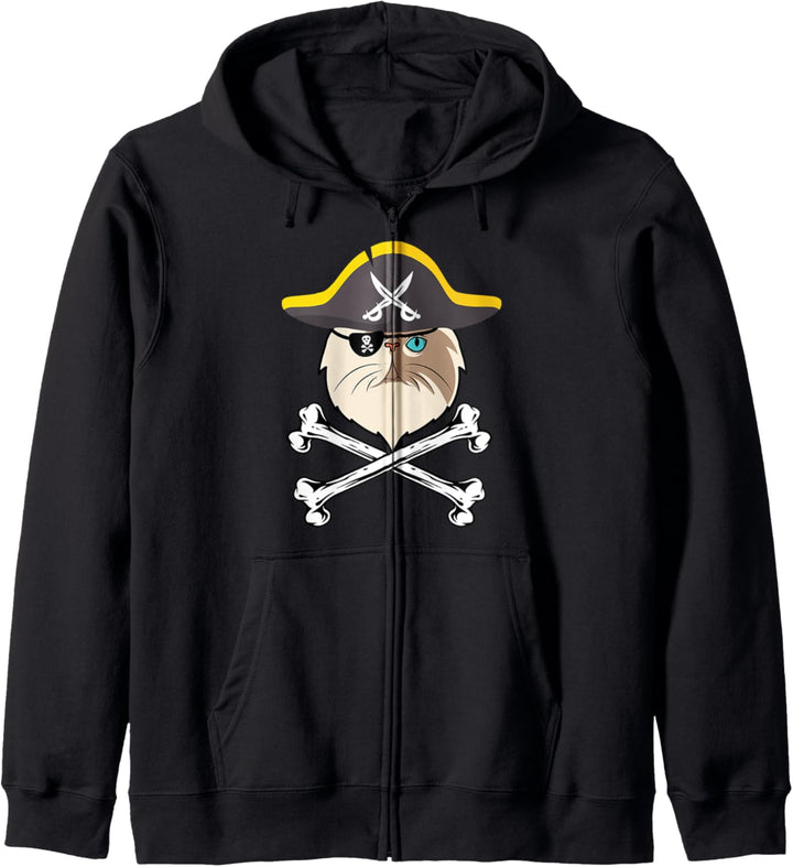 Kawaii lustige Halloween persische Piraten Katze Mama Kapuzenjacke
