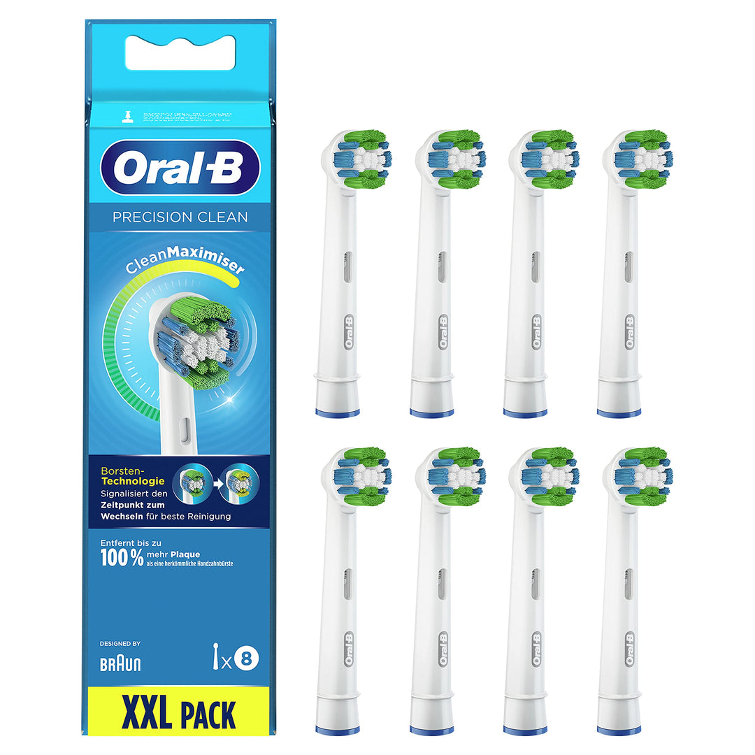 Oral-B Precision Clean Aufsteckbürsten für elektrische Zahnbürste, 8 Stück, mit CleanMaximiser-Borst