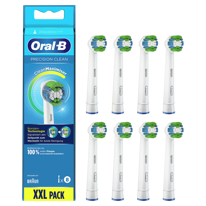 Oral-B Precision Clean Aufsteckbürsten für elektrische Zahnbürste, 8 Stück, mit CleanMaximiser-Borst