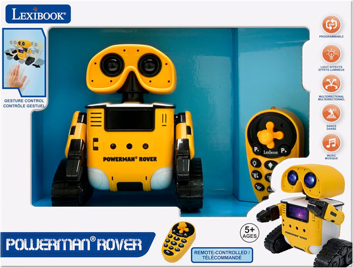 Lexibook Powerman Rover - Niedlicher Roboterbegleiter. Fernbedienung oder Gestensteuerung. Spielt Mu
