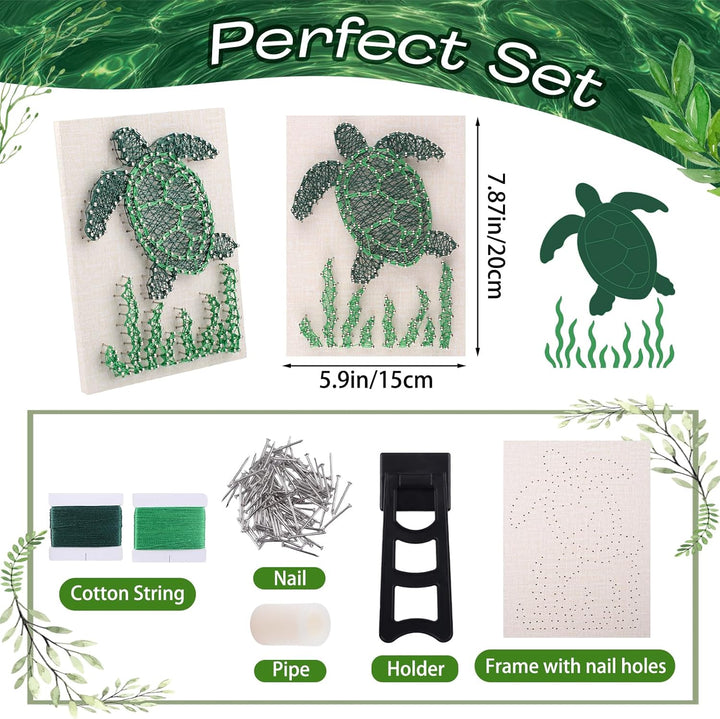 String Art Kit für Erwachsene, DIY Sea Turtle Craft Kit 3D Erwachsene Hobby Kits für Wanddekoration