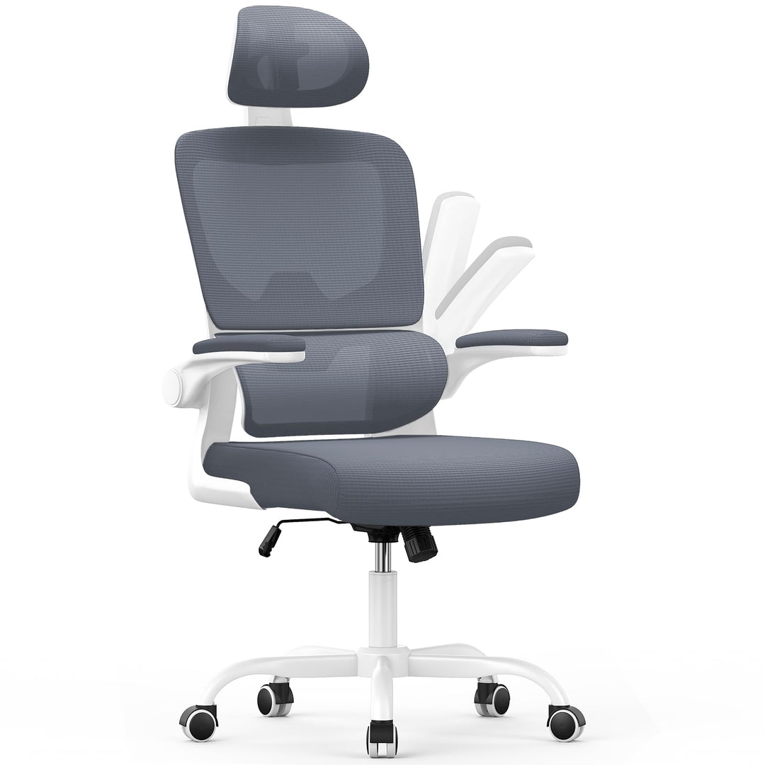 naspaluro Bürostuhl, Bürostuhl Ergonomisch mit Verstellbarer Kopfstütze, Armlehnen, Dynamischer Lord
