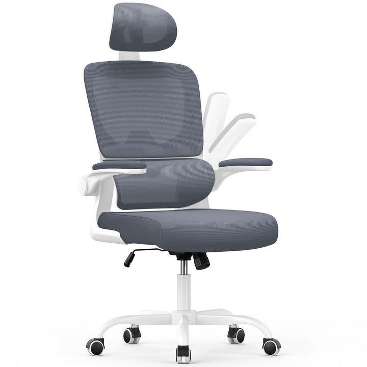 naspaluro Bürostuhl, Bürostuhl Ergonomisch mit Verstellbarer Kopfstütze, Armlehnen, Dynamischer Lord