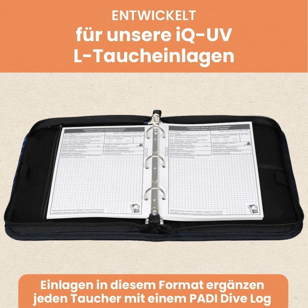 IQ Company iQ Logbook XS, Scuba diving log book binder Scuba diving log book binder - black, XS