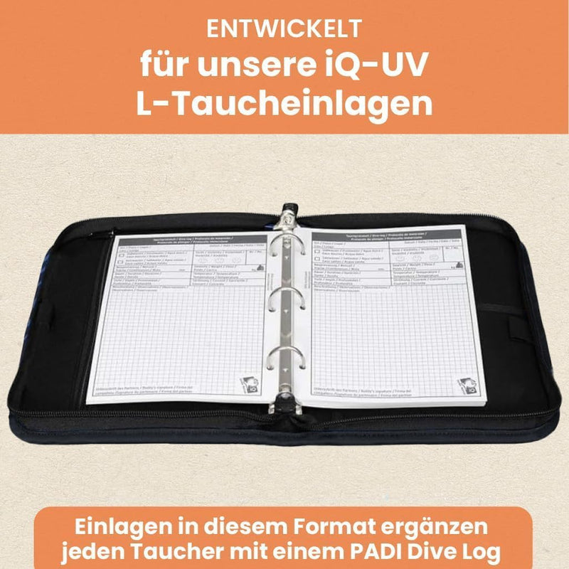 IQ Company iQ Logbook XS, Scuba diving log book binder Scuba diving log book binder - black, XS