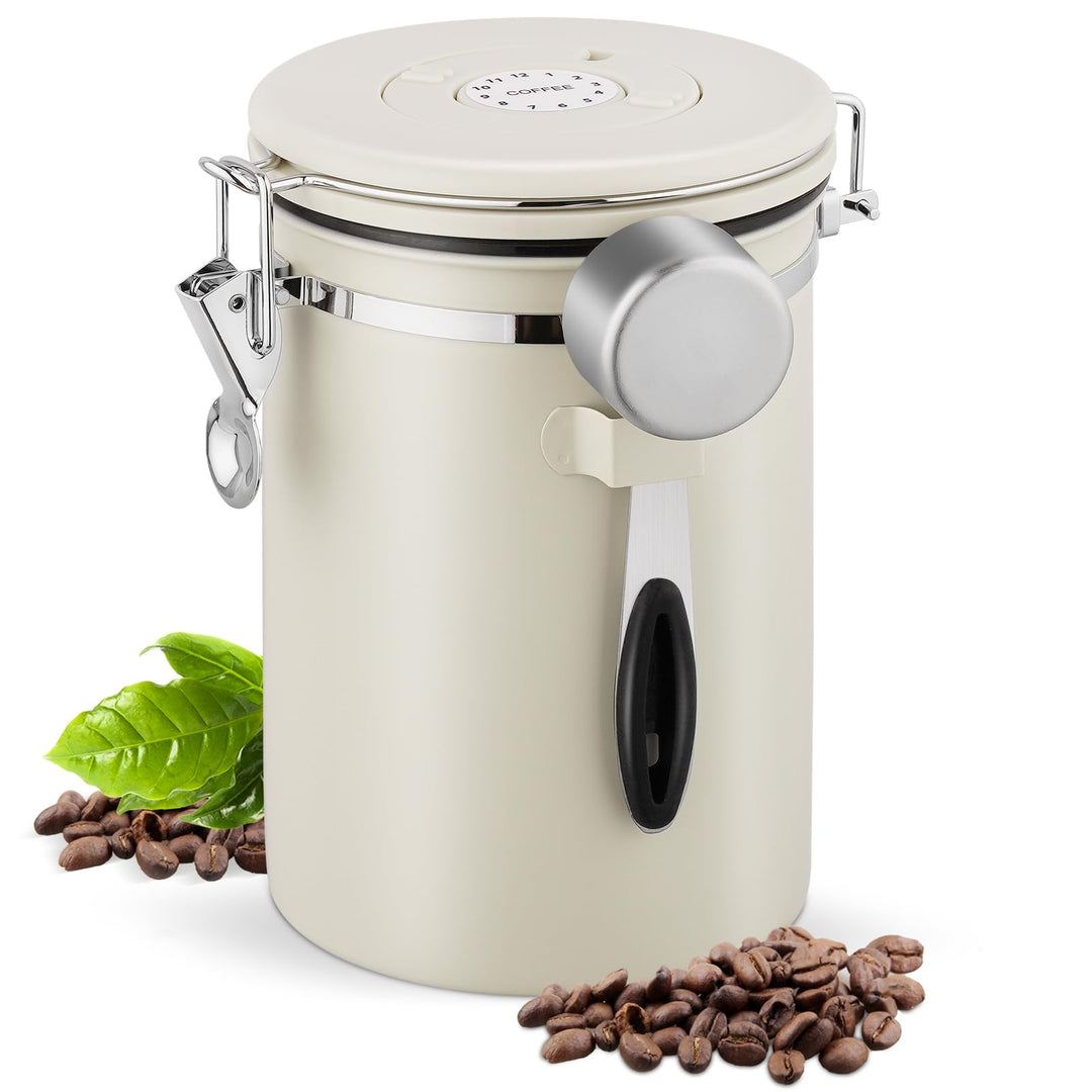 Kaffeedose Luftdicht 1kg Bohnen, 2,8 L Kaffeebohnenbehälter mit Auslassventil, Kaffeedose Luftdicht