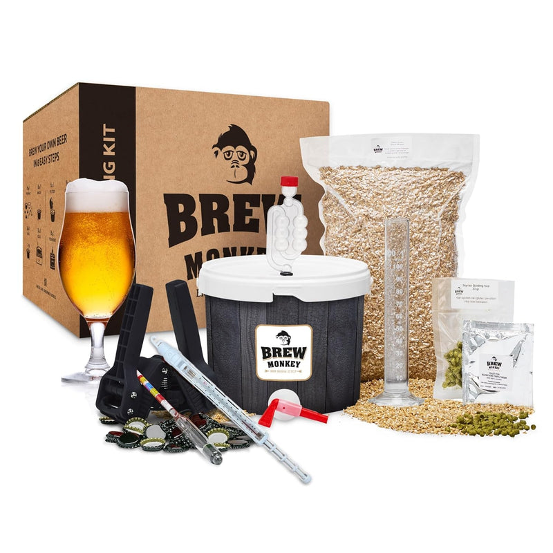 Brew Monkey® Bierbrauset Helles | Komplett Set 5 Liter Bier | 6,4% Vol | Bier Brauen Set | Männerges
