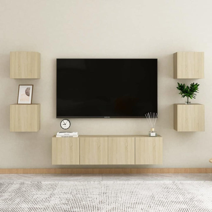 vidaXL TV Wandschrank Wohnwand Anbauwand Schrankwand HiFi Schrank Hängeschrank Fernsehwand Fernsehsc
