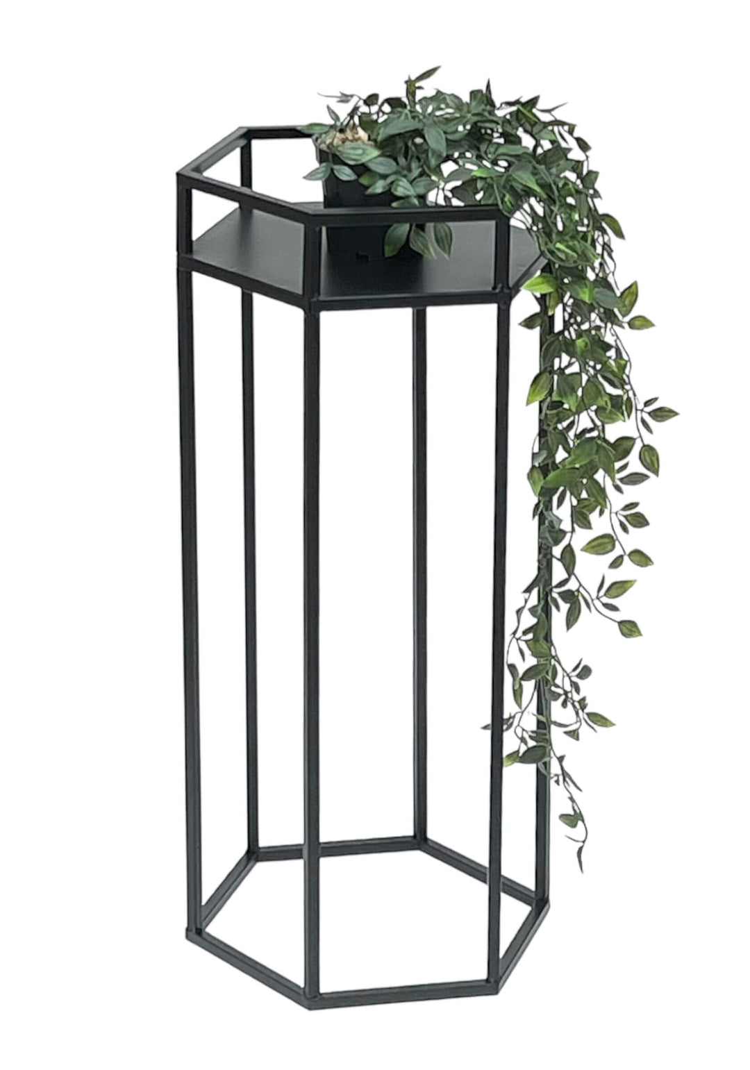 DanDiBo Blumenhocker Metall Schwarz 6eck Blumenständer Beistelltisch 96453 Blumensäule Pflanzenhocke