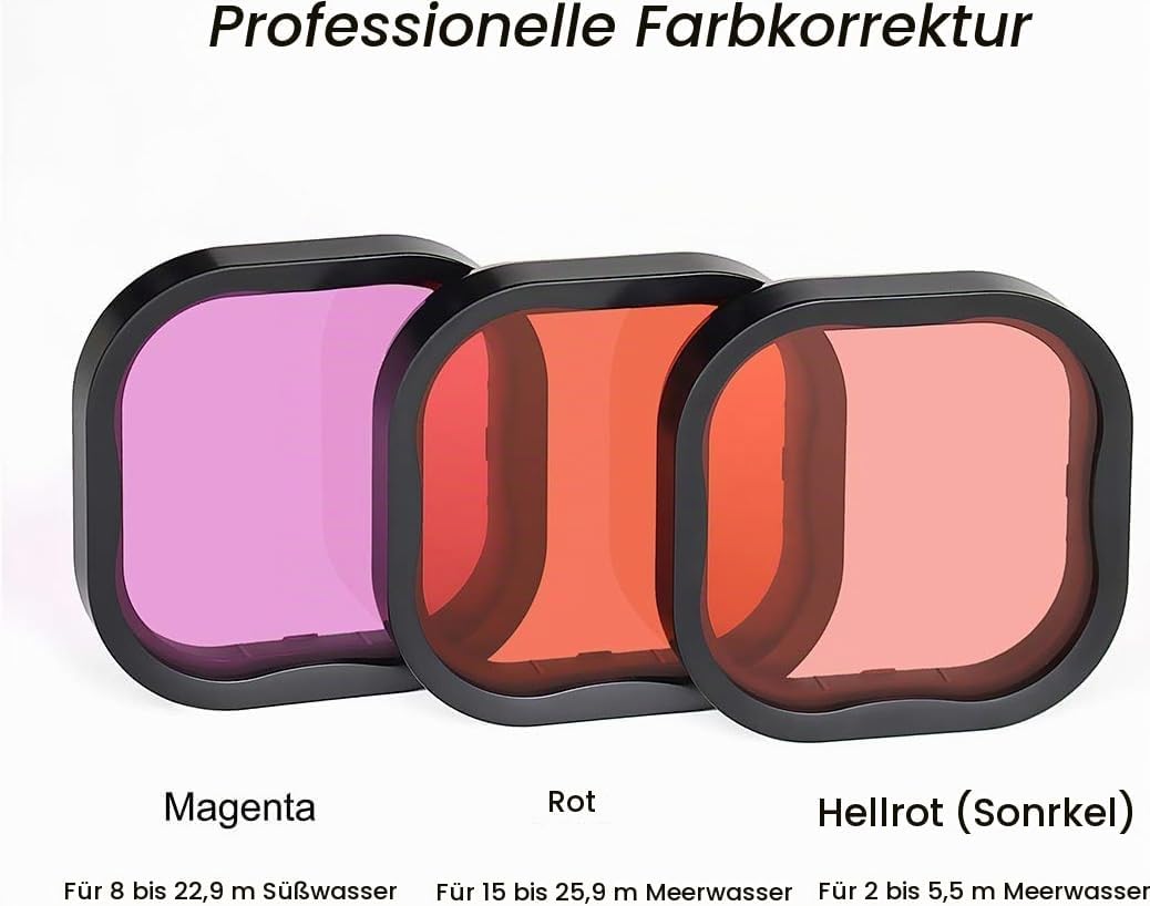 Monzi - 3er-Pack Tauchfilter Filter kompatibel mit wasserdichtem original Gehäuse für Go Pro Hero 12
