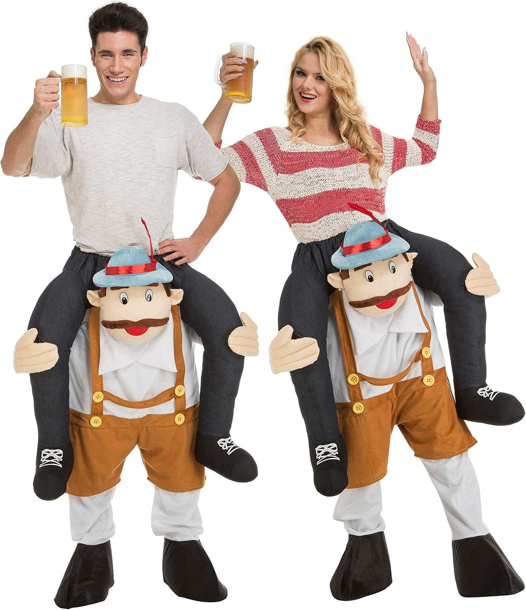 Festartikel Einheitsgrösse Huckepack-Kostüm Lederhosen, Einheitsgrösse Huckepack-Kostüm Lederhosen