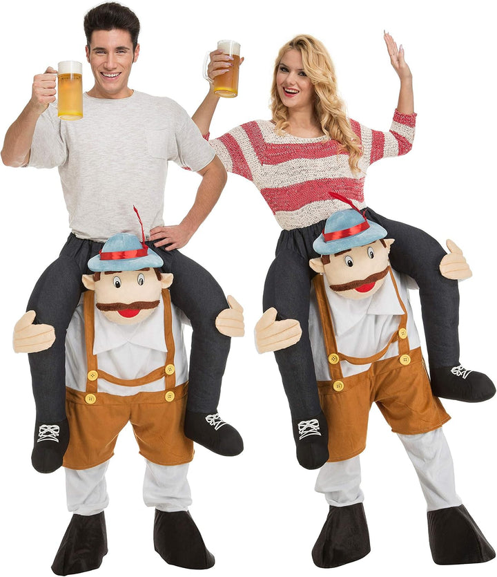 Festartikel Einheitsgrösse Huckepack-Kostüm Lederhosen, Einheitsgrösse Huckepack-Kostüm Lederhosen