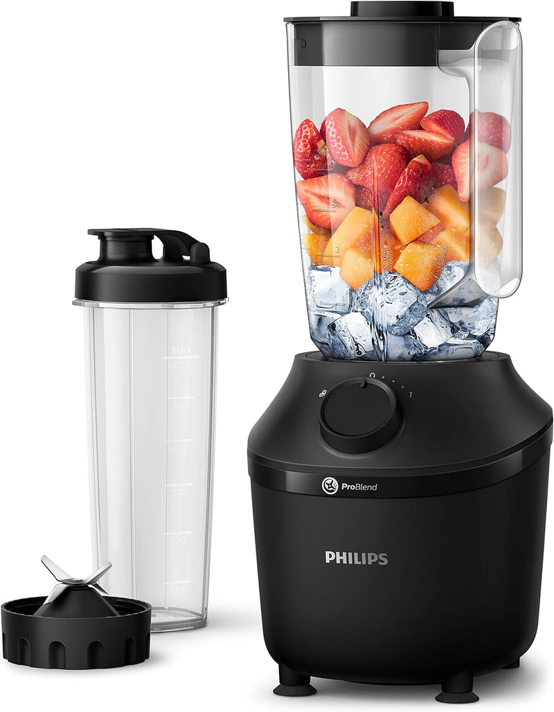 Philips HR2041/41 Standmixer (450 Watt, ProBlend-Technologie, 1,9 Liter Kunststoffbehälter, inkl. Tr