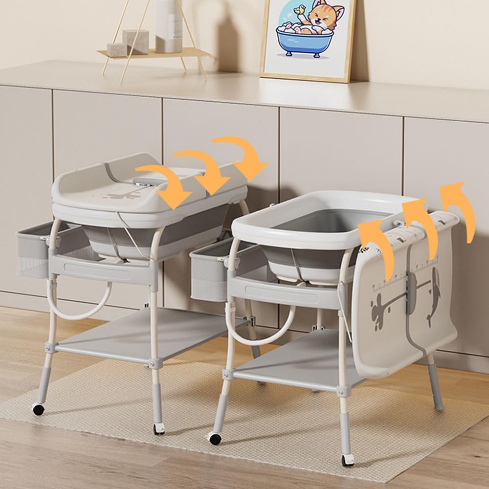 Baninni 2-in-1 Wickeltisch mit Badewanne Ramona, Grau
