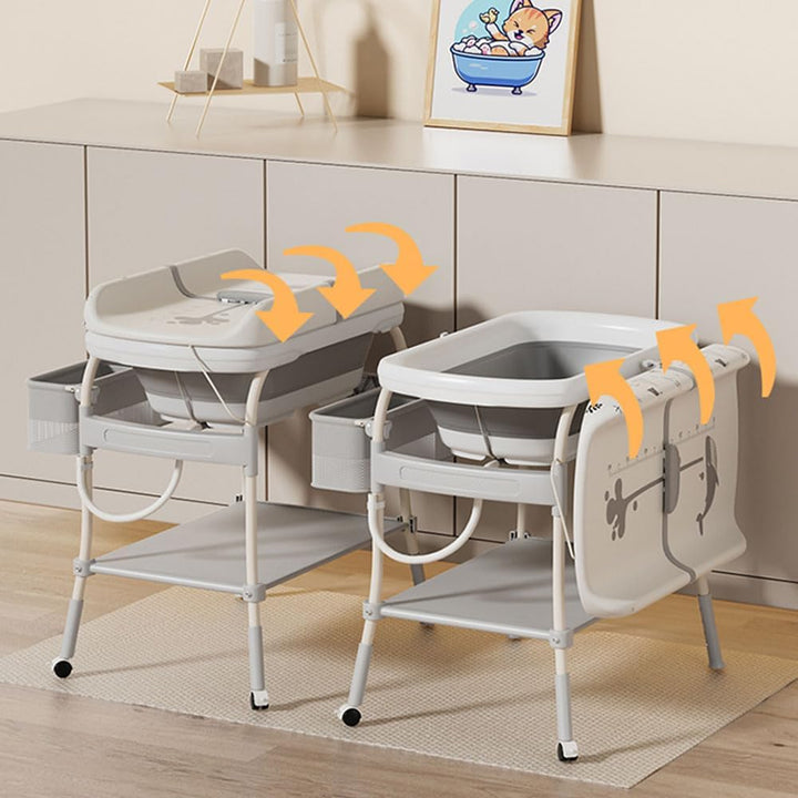 Baninni 2-in-1 Wickeltisch mit Badewanne Ramona, Grau