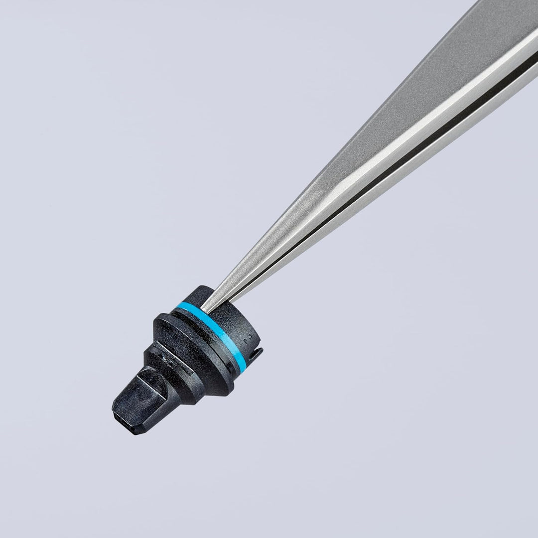 KNIPEX Präzisionsfeinmechanikpinzette Mattiert Glatt 120 mm, 92 21 01